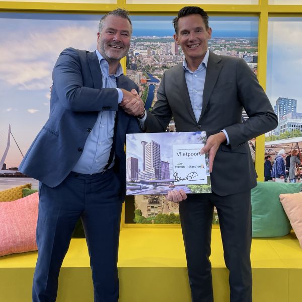 Staedion en Stebru tekenen samenwerkingsovereenkomst nieuwbouw Vlietpoort